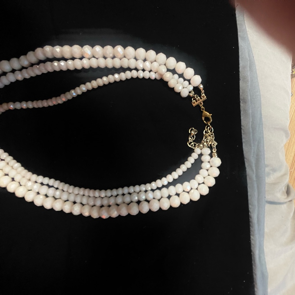 White Beaded Multi-Strand Bracelet - Elegant Women's Jewelry